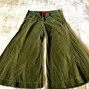 Vintage Level 99 Wide Leg Flare Green Corduroys